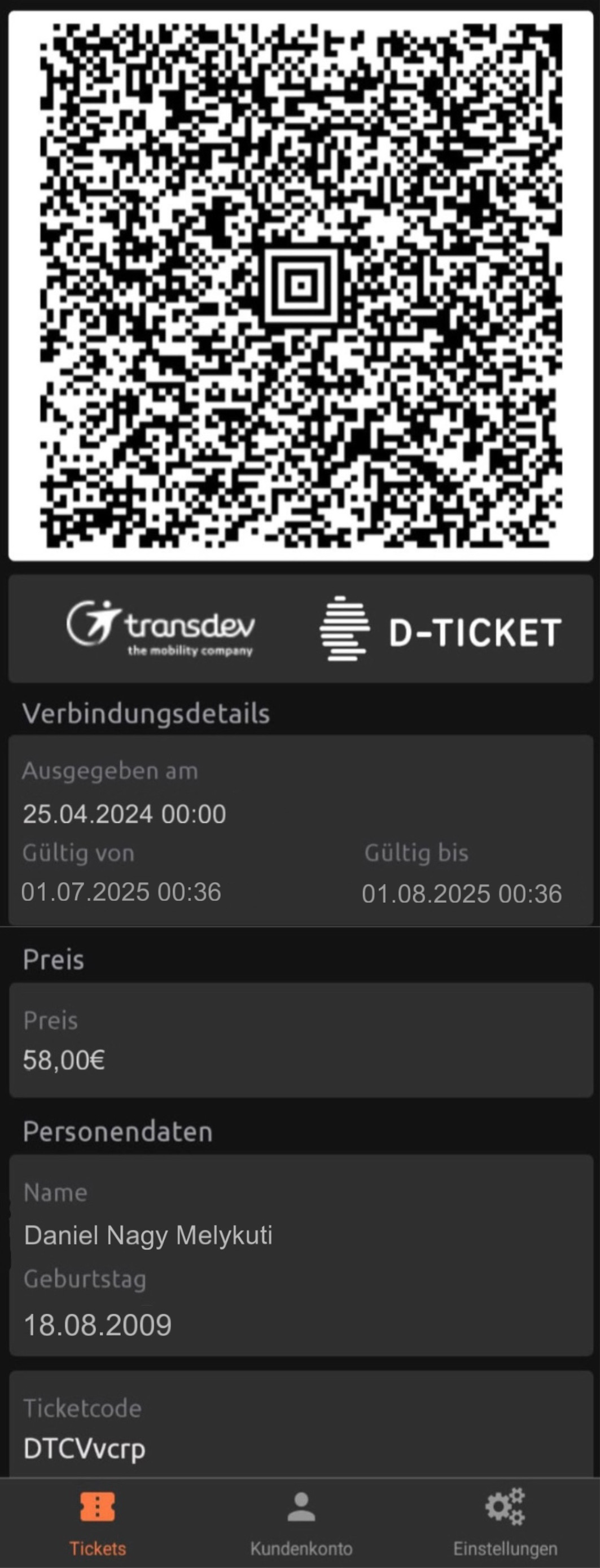 Ticket Bild
